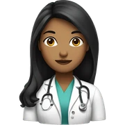 Female doctor with black long hair sticker