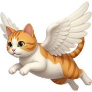 A flying cat sticker