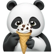 Panda eating ice cream sticker