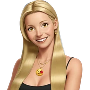 blonde girl smiling with necklace sticker
