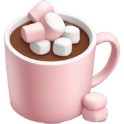 Light Pink mug of hot chocolate with marshmallows  sticker
