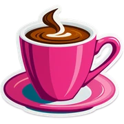 Taza de cafe pink sticker