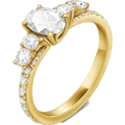 Oval diamond ring with gold and diamond band sticker
