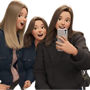 friends enjoying a fun selfie sticker