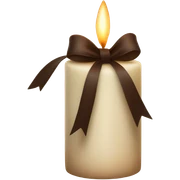 Candel with brown bow sticker