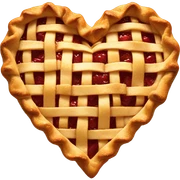 A heart made of an apple pie sticker