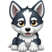 Husky puppy sitting sticker