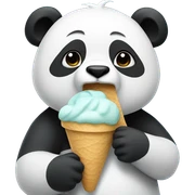 Panda eating ice cream sticker