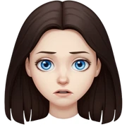Female long dark brown hair blue eyes, victim silenced by DV sticker
