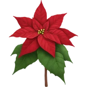 Realistic poinsettia sticker