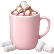 Light Pink mug of hot chocolate with marshmallows  sticker