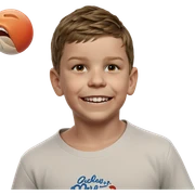 smiling boy in white shirt sticker