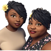 dark-skinned girls with flowers sticker