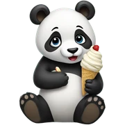 Panda eating ice cream sticker