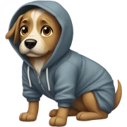 Dog in hoodie and crocs sticker