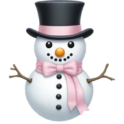 snowman with a pale pink bow sticker