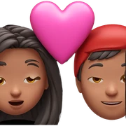 boy and girl with heart sticker