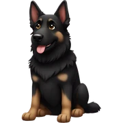 Black German shepherd heart sticker
