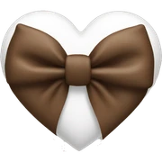 White heart brown bow sticker