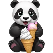 Panda eating ice cream sticker