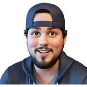 smiling boy in baseball cap sticker