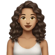 Young model brunet wavy hair sticker