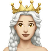 Queen white skin big crown sticker
