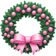 Pink Christmas wreath sticker