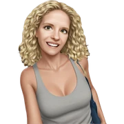 blonde girl smiling in photo sticker