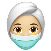 Lady with face mask spa beauty full face relaxing sticker