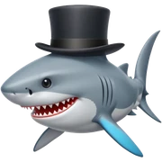 Shark with a top hat sticker