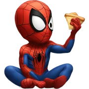 spiderman eating  sticker