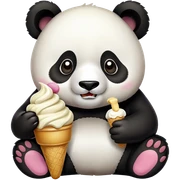 Panda eating ice cream sticker
