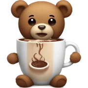Teddy with hot chocolate sticker