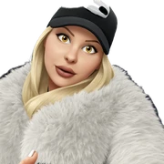 blonde girl with car hat sticker
