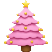 Pink Christmas tree sticker