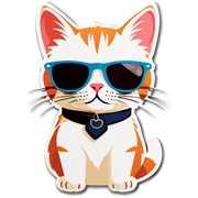 Cat with sunglasses sticker