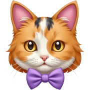 Cat with a bow  sticker