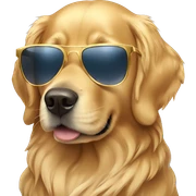 Golden Retriever with sunglasses  sticker
