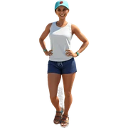 smiling girl in summer outfit sticker