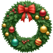 christmas wreath with ornaments  sticker