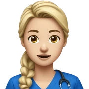 white female nursing school student in royal blue scrub top and royal blue scrub pants crying sticker