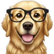 Golden retriever with glasses sticker