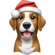 dog wearing santa hat sticker