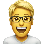Laughing emoji with glasses sticker