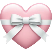 Pastel pink heart with white bow sticker