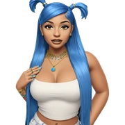 girl with blue hair jewelry sticker