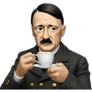 adolf hitler enjoying tea sticker