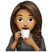 girl drinking coffee sticker