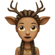 Deer woman with brown dreadlocks sticker